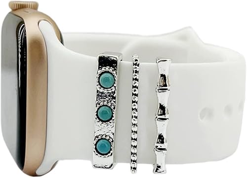 Vista 9 de Dijes para correa de reloj compatibles con Apple Watch Series 9, 8, 7, 6, 5, 4, 3, 2, 1, iWatch Series 9, 8, 7, 6, 5, 4, 3, 2, 1, anillo decorativo