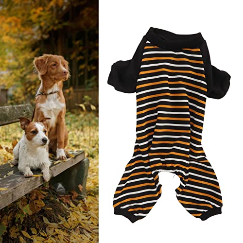 Pijama Listrado para Cachorro, Macacão de 4 Pernas para Cachorro, Material Macio e Confortável, Traj