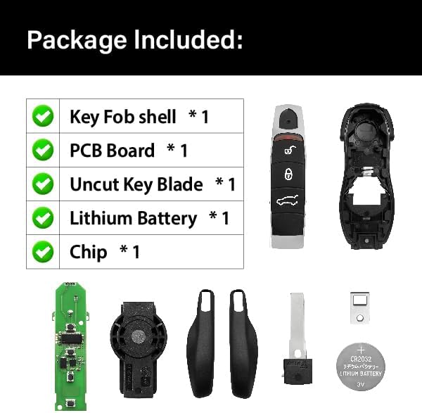 Car Key Fob Remote Keyless Entry Control KR55WK50138 315MHz 3 Button Replacement for 2010-2018 Porsche 911 Boxter Cayenne Cayman Macan Panamera - 2 Pack - Image 6