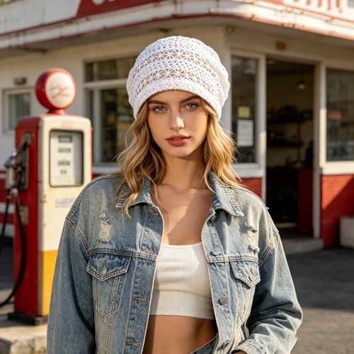 Gorro brillante de encaje para mujer, liviano y transpirable miniatura 4