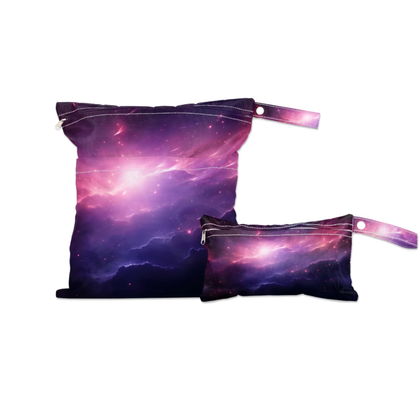 GzLeyigou 2 Set Sky Starry Wet Dry Bags for Baby Cloth Diapers Reusable Storage Bag for Travel,Beach,Pool,Daycare,Stroller,Gym,Laundry,Dirty Clothes,Swimsuits & Wet Clothes, Wet Bag