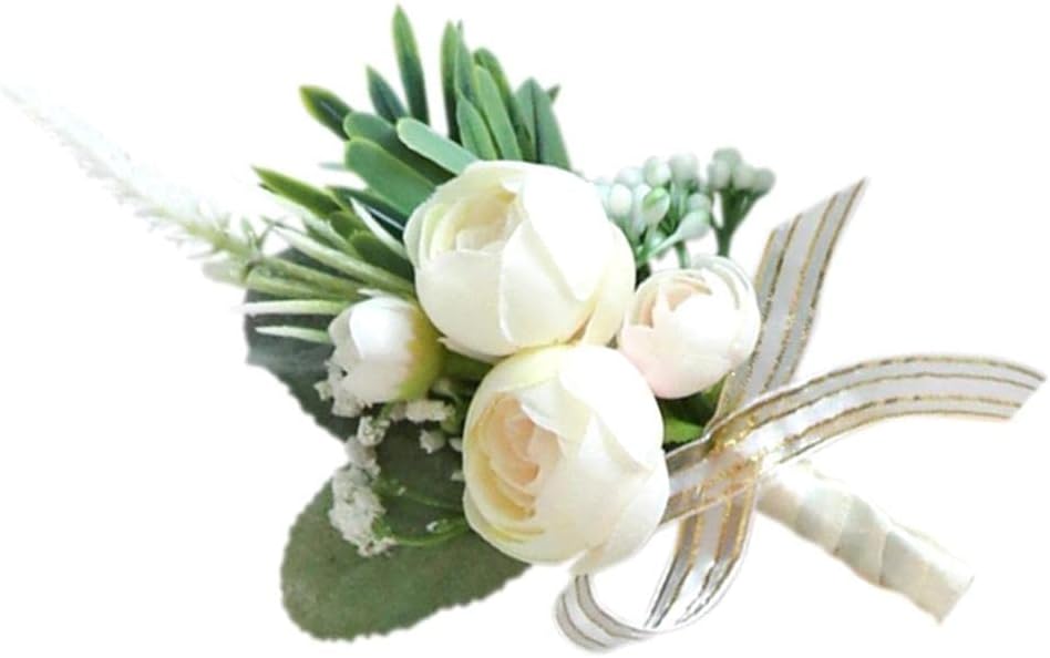 MYADDICTION Shallow Champagne Tea Flower Bud Wedding Boutonniere Buttonhole Corsage Home & Garden | Wedding Supplies | Flowers, Petals & Garlands