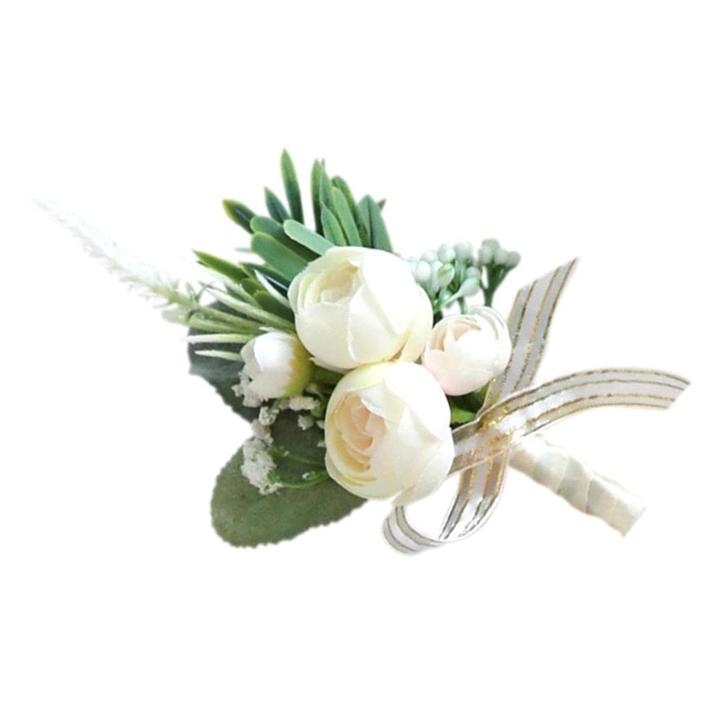 MYADDICTION Shallow Champagne Tea Flower Bud Wedding Boutonniere Buttonhole Corsage Home & Garden | Wedding Supplies | Flowers, Petals & Garlands