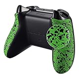 eXtremeRate Textured Green Back Panels, Comfortable Non-Slip Side Rails, 3D Splashing Handles, Game...