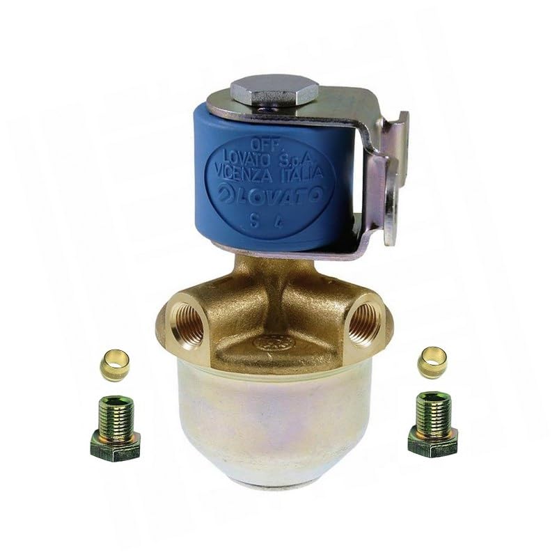 Valvola di intercettazione solenoide LOVATO originale 12V GPL Autogas con filtro gas liquido integrato :: Elettrovalvola, valvola di sicurezza, valvola magnetica :: Per tubo da 6mm filettatura M10x1