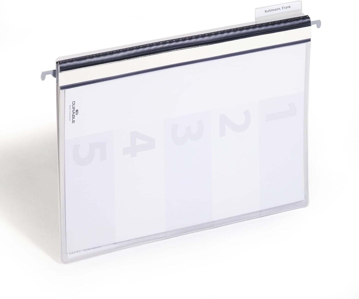 Durable 255510 grapadora personal con tapa y lengüetas, 5 particiones, incluye barra de colgar, 5 piezas