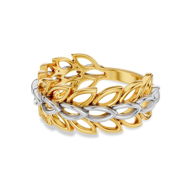 Image of KISNA 9KT / 14KT / 18KT Leaf Cascade Yellow Gold Ring For Women | S14
