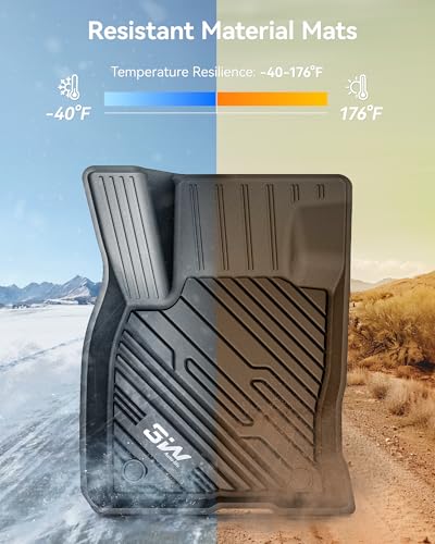Image of 3W Floor Mats Fit for Ford Escape 2020-2025 2026 (NOT for Hybrid), TPE All Weather Custom Fit Floor Liner for Ford Escape 1st and 2nd Row Full Set Accessories Car Liners Black