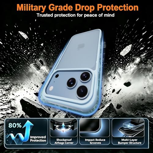 Image of iPhone 18 pro /17 pro Case,Translucent Matte(Light Blue)