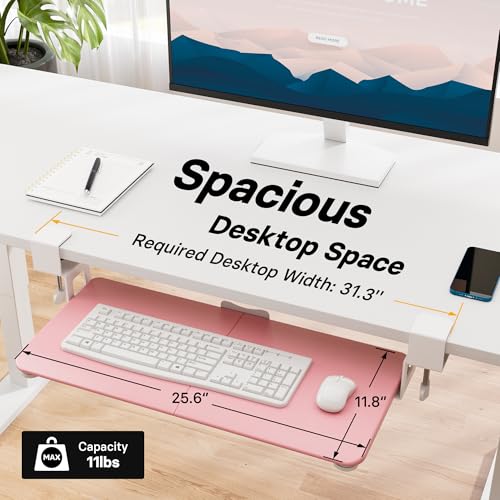 Image of BONTEC Under Desk Keyboard Tray, Pull-Out Keyboard & Mouse Platform