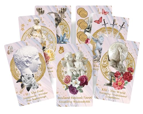 Tarot de avivamiento antiguo supera bloqueos mentales con baraja de tarot de escultura clásica