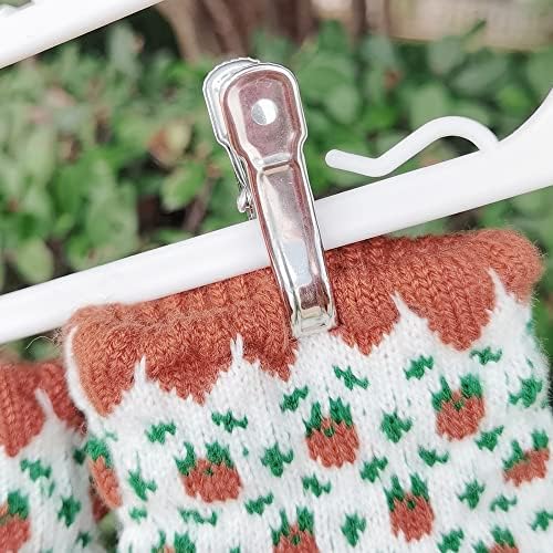 Stainless Steel Clothes Pegs,60 Pcs Metal Clothes Pins Multifunctional Clothing Clamps Windproof Rust Free Clothespin,for Towels Socks Underwears (Silver)