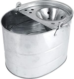 Metal Mop Bucket Durable Heavy Duty Galvanized Steel Office Kitchen Bathroom Home Floor Cleaning Trustworthy Usage Capacity 15L