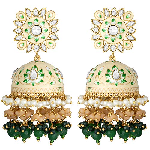 Peora Brass Chandbali Earrings for Women & Girls