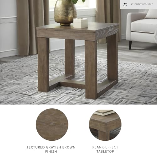 Image of Signature Design by Ashley Cariton Contemporary Oversized Square End Table, Grayish Brown