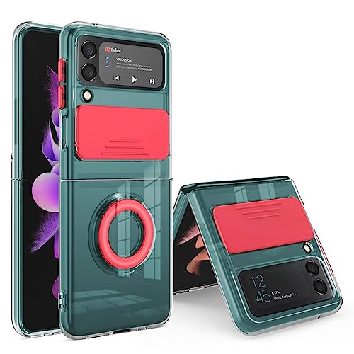 Coque de protection premium Galaxy Z Flip 4 transparente et détails rouge