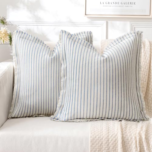MIULEE Pack of 2 Light Blue Pillow Covers 18x...