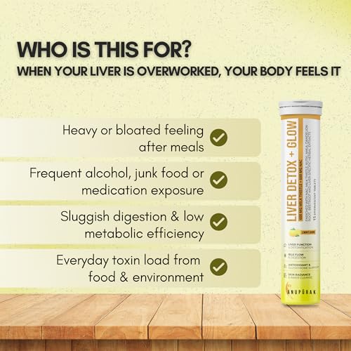 Image of Liver Detox Effervescent Tablets - NAC 600mg + Milk Thistle 600mg (80% Silymarin) | 10 Actives Liver Support Supplement for Antioxidant & Digestive Support | Lemon Flavour | 30 Tablets (Pack 2)