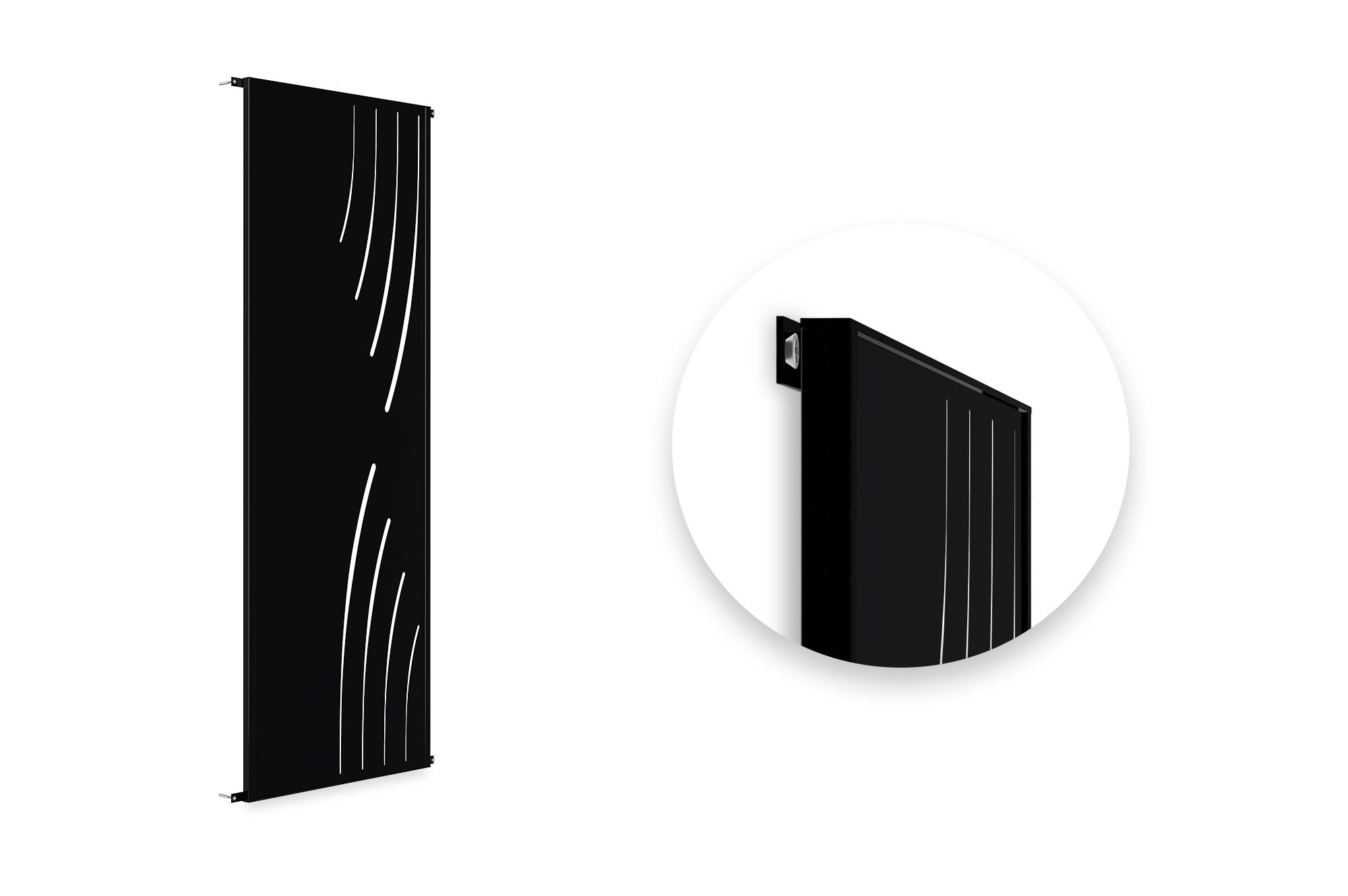 CASANOOV Panneau Décoratif VELETA 160x60 cm (1,6x0,6 m – 1 m²) Acier Noir – Motif Nature Côté Droit – Brise Vue Occultant Extérieur – Fixation Murale ou Sol – Panneau Jardin Terrasse Durable Moderne