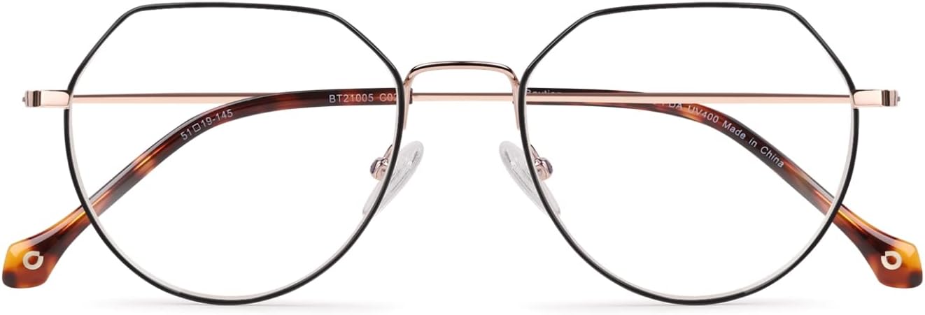 Blue Light Blocking Glasses，Baytion Polygonal Computer Game Glasses for Women,Fashionable Computer Screen Reading Gaming Glasses for Women&Men