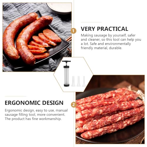 Hemoton Máquina de encher salsicha Kit de máquina manual de salsicha Enchedor de carne Ferramentas d