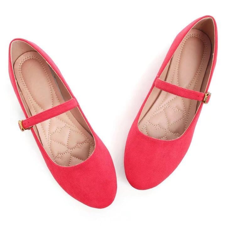 Image of LUXINYU Women's Slip on Flats,Classy Round Toe Solid Classic Mary Jane Ballet Dance Shoes Soft Comfortable PU Flat Shoes