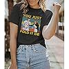 You-Just-Fold-It-in-T-Shirt-Women-Funny-Letter-Print-Short-Sleeve-Shirt-Novelty-Graphic-Tee-Top-Casual-Summer-Tshirt You Just Fold It in T-Shirt Women Funny Letter Print Short Sleeve Shirt Novelty Graphic Tee Top Casual Summer Tshirt (Medium, Gray)