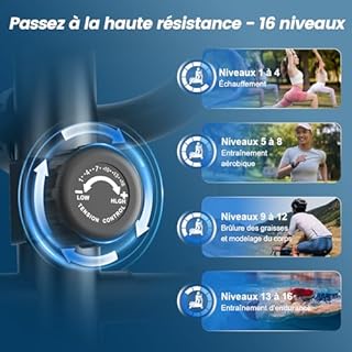 Neezee Vélo Elliptique, Velo Elliptique Ultra Silencieux pour Usage Domestique avec 16 Niveaux de Résistance, Volant d'inertie de 8kg, Foulée de 42cm,écran LCD, Porte-Bouteille, Poids Maximal de 150kg