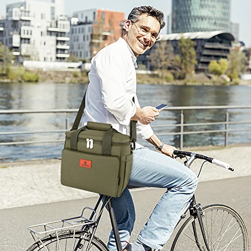 Hafmall Insulated Lunch Bag For Women/Men, 12L (18 Cans) Leakproof Lunch Box For Adults, Womens Lunch Bag For Work, Reusable Lunch Cooler Tote Bag With Shoulder Strap, Green #TOP6