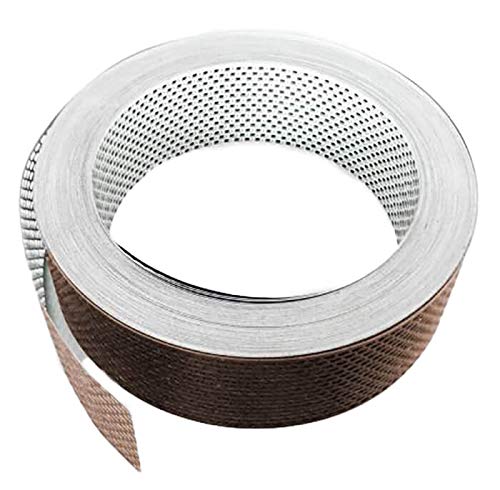 Preisvergleich Produktbild Lüftungsband Aluminium gerollt 80mm Länge 60m Weiß / Braun - Traufblech, Lüftungsstreifen, Gitterblech, Lochblechstreifen, Dachrinnenabdeckung