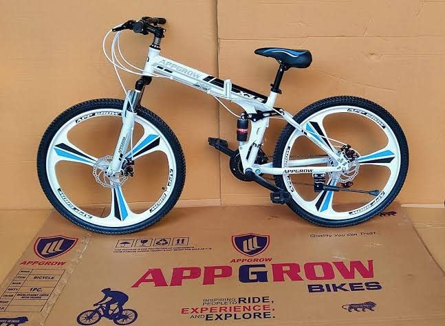 Image of Appgrow Folding Bicycle 26T for Age Group 12+ Years - Dual, Unisex-Youth, Folding Bike, 17 Inch, White
