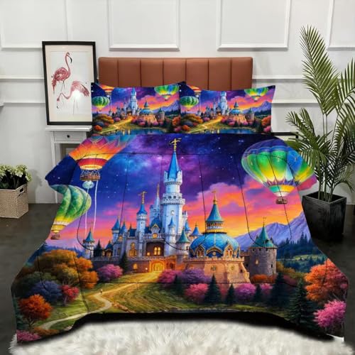 ZZXHG Alle Jahreszeiten 3D Druck Bettdecke Weich - Bunte...