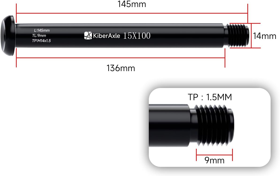 Thru Axles for Fox Fork 15mm, Bike Hub Adapter Axle, Mountain and Road Bike Quick Release Aluminum Alloy Axle (15mm x 100mm / 15mm x 110mm)