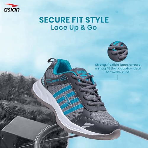 Image of ASIAN Wonder-21 Men's Running Shoes | Lace-Up Shoes with Lightweight Mesh Upper | Cushioned Comfort & Durable Grip for Daily Use