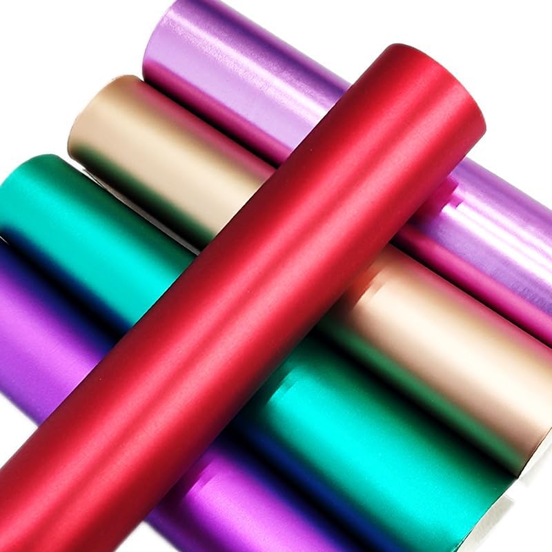 Miniatura 5 de ZLIFA - Hojas de piel sintética metálica de color liso plateado, 12 x 53 pulgadas, rollo de tela sintética texturizada para aretes, lazos, bolsas,