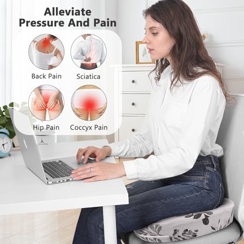 Image of Tailbone Pain Relief Cushion, Memory Foam Seat Cushion for Coccyx Sciatica Pain Pressure Relief Office Desk Chair