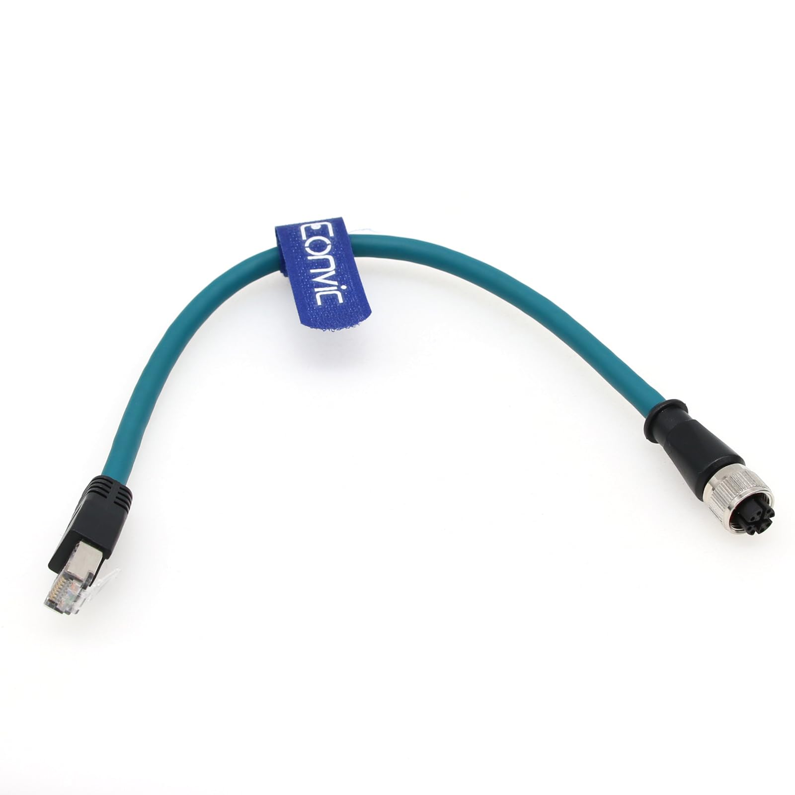 Cable Ethernet M12 X Code de 8 pines hembra a RJ45 Cat-7e de alta flexibilidad para cámara industrial Cognex (30 cm)