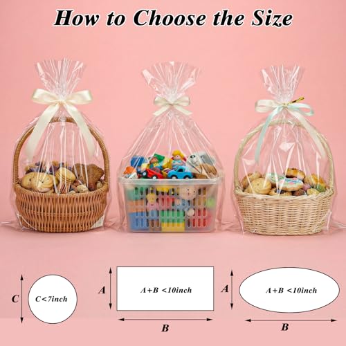 Image of woric 60PCS Cellophane Gift Bags 12x18 Inch Clear Treat Bags | with Twist Ties Cellophane Wrap for Cookie Bakery Candy Small Gift Basket Party Favor Baby Shower Birthday Fall Teacher Gifts