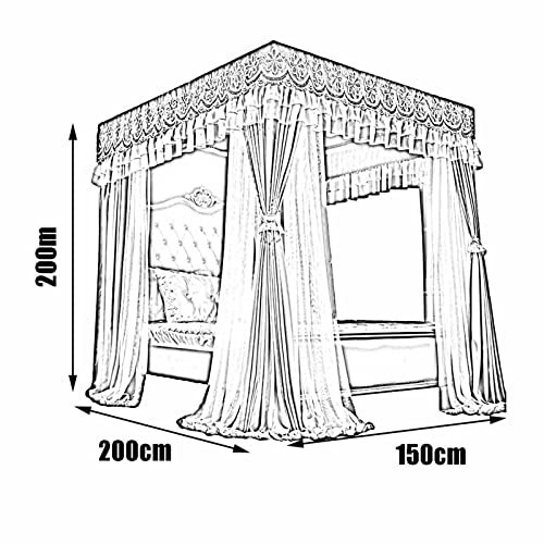 Moustiquaire de lit baldaquin 1,5 m rideau occultant anti-poussière luxe - 8