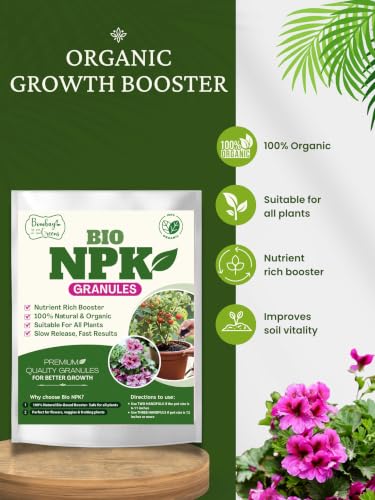 Image of Bombay Greens Plant Granules - 100% Organic NPK Rich Growth,Flower & Fruit Booster | Plant Food Home Garden, Pot Plants,Indoor Plant,Plant Food,Potted Plant Nutrients - 900 Grams