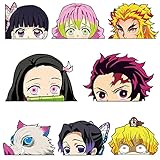 16 PCS Anime Car Accessories Demon Slayer Sticker for Car Trunk Windows Windshield Motorcycle Bumper
