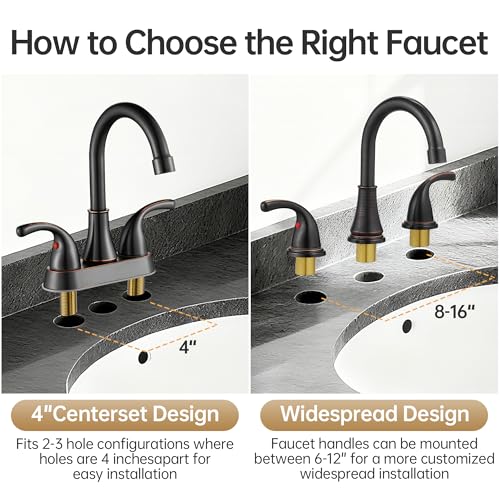 Image of Bathroom Sink Faucet FRANSITON Centerset 8 Inch 2 Handle Bathroom Sink Faucet Lead-Free with Pop-up Drain Stopper and Supply Hoses (Oil Rubbed Bronze, 8 Inch)