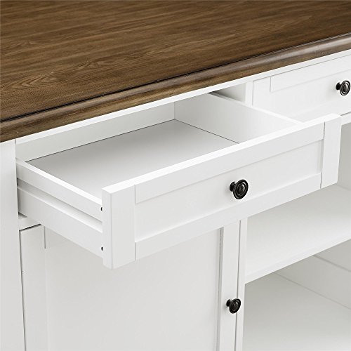 Dorel Living Ilha de Cozinha Kelsey com 2 bancos, branca