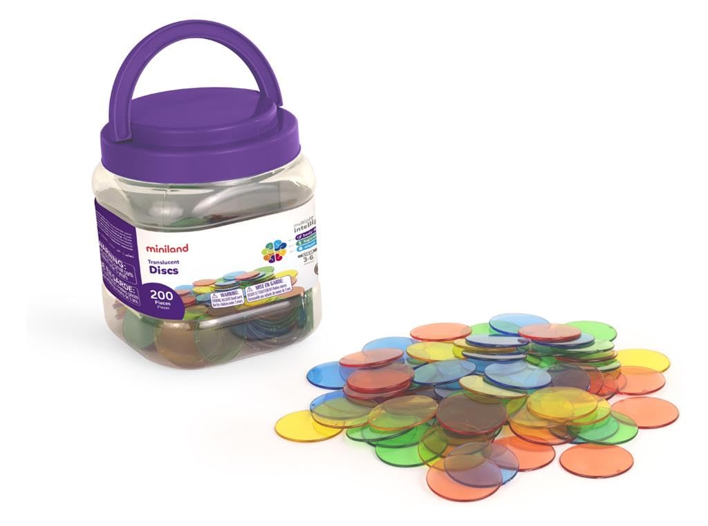 Disques translucides Miniland : jeu de tri et comptage pour enfants
