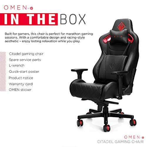 Image of HP OMEN Citadel Gaming Chair with 4D Adjustable Arm Rests and Extra Thick Cushions