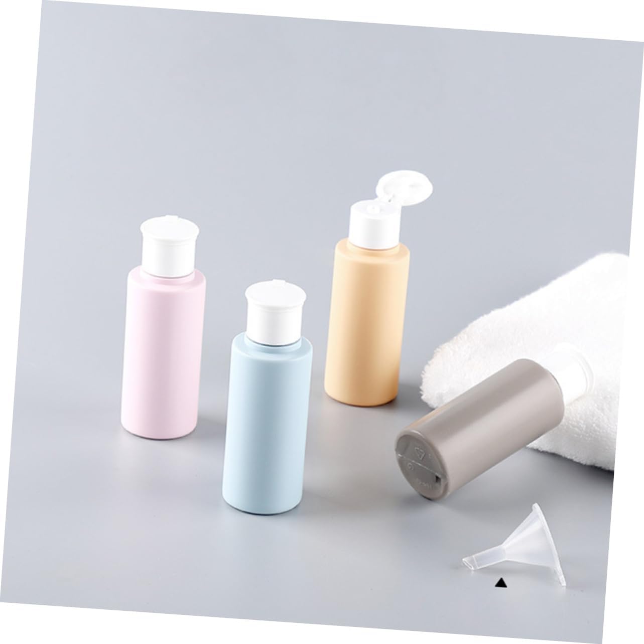 Angoily Travel Bottles Set 4pcs 50ml Squeeze Shampoo Body Wash Containers Portable Leakproof Dispensers for Toiletries for Carrying on Trips