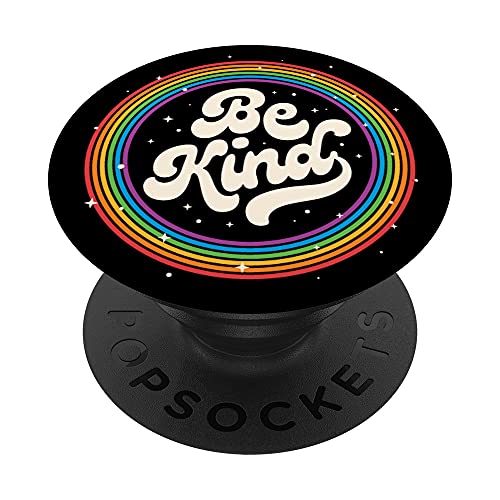 Lgbtq be kind gay pride lgbt ally rainbow flag retro vintage popsockets swappable popgrip