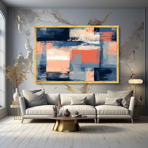 Tableau abstrait sur toile géométrique XINBAO 60x80cm - 3