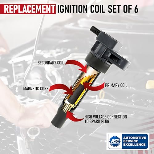 image for Ignition Coil Pack Replacement Set of 6 by AA Ignition - Compatible wi