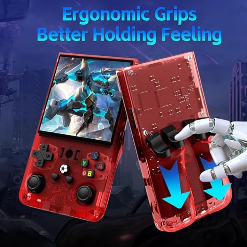 Image of R36MAX Retro Game Console, 4.0 inch Retro Gaming Console with 128GB Memory, Video Game Consoles with 4000mAh Battery and 30+ Emulators, Red
